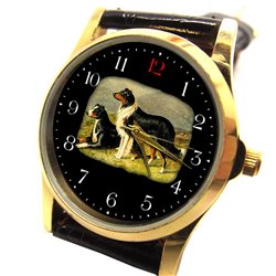 Collie Collies Classic Elegant Dog Lover's Collectible Wrist Watch. Black background