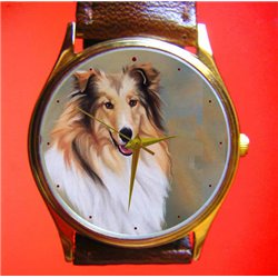 Collie Collies Gents Classic Dog Lover's Portrait Art Reloj de pulsera