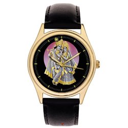 Radha Krishna Divine Leela Classic Hinduism Religious Art Wrist Watch