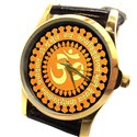 Saffron Hinduism "OM" with Gayatri Mantra. Rare Artwork. Hinduism Wrist Watch