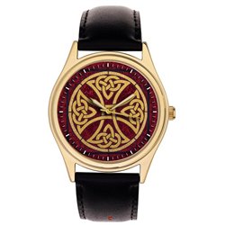 Knight Templar Symbolic Crimson Celtic Cross Art 40 mm Collectible Wrist Watch