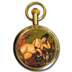 VINTAGE BBW FAT-BOTTOMED GIRL Art Collectible Swiss Pocket Watch