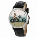 SEXY CHOPPER BABE MOTORCYCLE ART COLLECTIBLE LARGE FORMAT WRIST WATCH