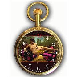 Reloj de bolsillo erótico de 1900 Art Swiss - Mature Cougar Gaby