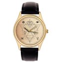Classic Illuminati Freemasonry Geometry Symbolic Solid Brass Wrist Watch