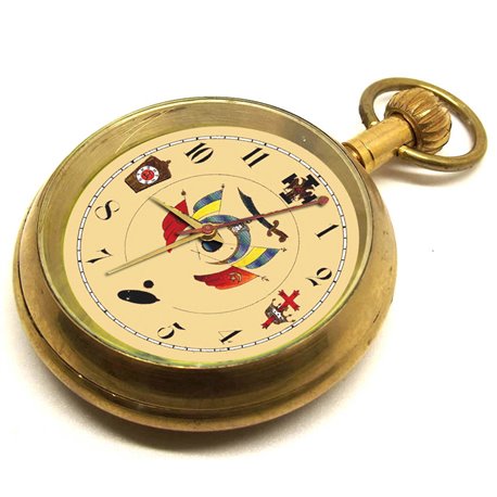 Vintage Symbolic Masonic Swiss 17 Jewels Pocket Watch. Elgin Style