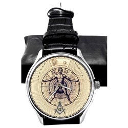 Symbolic Vintage Freemasonry Art Collectible Wrist Watch