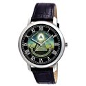 The Masonic Temple. Symbolic Teal Green Vintage Freemasonry Art Collectible Wrist Watch