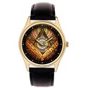 Colorful Ancient Symbolic Vintage Freemasonry Art Collectible Wrist Watch