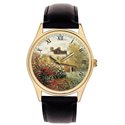 Claude Monet English Rose Garden Impressionist Art 40 mm Solid Brass Wrist Watch