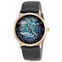 Humpback Whale Vintage French Lithograph Art Solid Brass Unisex Wrist Watch
