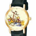 Calvin & Hobbes "¡De vuelta a la naturaleza!" Reloj de pulsera. Solid Brass Coleccionable Original Comic Art.