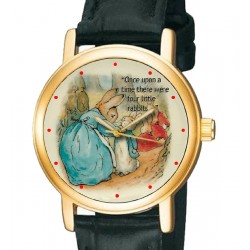 Beatrix Potter Peter Rabbit Original Art Collectible Wrist Watch. 30 mm, brass.
