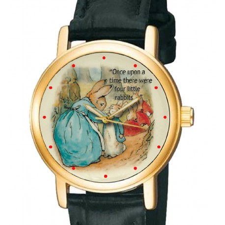 beatrix potter peter rabbit original art collectible wrist watch 30 mm brass