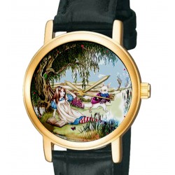 "El Conejo Blanco" Alicia en el País de las Maravillas Lewis Carroll Arte Original Reloj de pulsera coleccionable