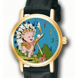 PORKY PIG - Indian Chief - Collectible Looney Tunes Wrist Watch