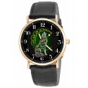 Howling Wolf Green Celtic Art Collectible 30 mm Unisex Solid Brass Wrist Watch