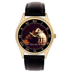 Nipper Jack Russell Terrier Su Voz del Maestro Gramophone Art Brass Reloj de pulsera. HMV