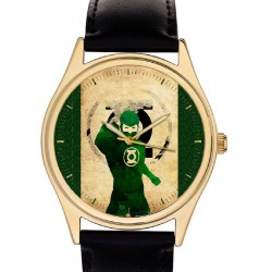 The Green Lantern Vintage Large Format Solid Brass Superhero Comic Art Collectible Wrist Watch