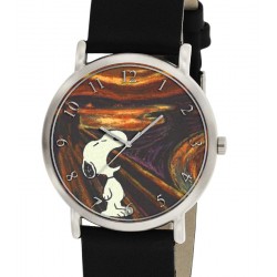 Snoopy v/s Edvard Munch The Scream. Original Art 30 mm Peanuts Collectible Wrist Watch