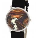 Snoopy v/s Edvard Munch El Grito. Original Art 30 mm Peanuts Reloj de pulsera coleccionable