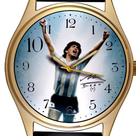 DIego Maradona Soccer Legend "10" Tribute Solid Brass Collectible Wrist Watch