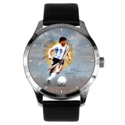 DIego Maradona Hand of God Cult Symbolic Soccer Art Solid Brass Wrist Watch