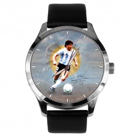 DIego Maradona Hand of God Cult Symbolic Soccer Art Solid Brass Wrist Watch