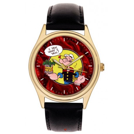 Popeye the Sailor Man, I YAM WHAT I YAM, Reloj de pulsera de arte cómico coleccionable