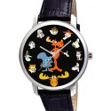 Rocky & Bullwinkle Large Format Original Collage Art Collectible Solid Brass Wrist Watch