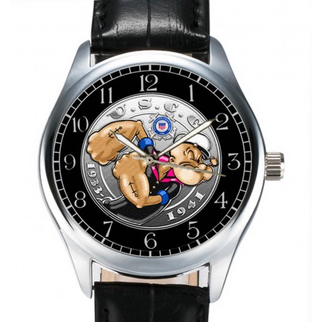Popeye the Sailor Man, COAST GUARD, Collectible Comic Art Wrist Watch