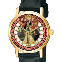 Vintage Mulan Art Collectible 30 mm Reloj de pulsera de oro enrollado para niñas / mujeres