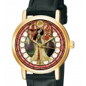 Vintage Mulan Art Collectible 30 mm Reloj de pulsera de oro enrollado para niñas / mujeres