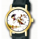 Calvin & Hobbes - ¡La locura habitual! Nostálgico Bill Waterson Art Reloj de pulsera coleccionable