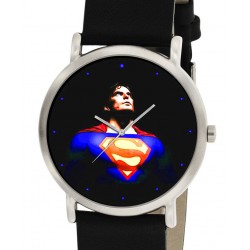 Classic Superman Electric Blue Vintage Art Solid Brass Wrist Watch 30 mm Collectible