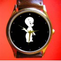 Casper the Friendly Ghost, Classic B&W Comic Art Solid Brass Collectible Wrist Watch
