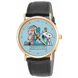 Linus & Snoopy Happiness is a Warm Blanket Peanuts Art Dial Unisex Watch with Gift Box