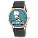 La vida es mejor con un perro, clásico Snoopy Art Peanuts Reloj de pulsera coleccionable. Unisex 30 mm