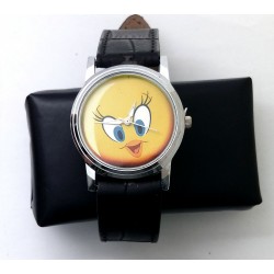Looney Tunes Tweety Bird Vintage Art Reloj de pulsera de latón sólido