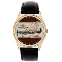 Spitfire: RAF WW-II Fighter Aircraft Classic Vintage Pinup Art Collector's Wrist Watch
