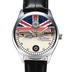 Supermarine Spitfire RAF WW-II Union Jack backdrop Wrist Watch