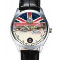 Classic Supermarine Spitfire RAF WW-II Union Jack Flag Backdrop Wrist Watch