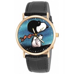 Snoopy The Red Baron Vintage Teal Blue Peanuts Wrist Watch