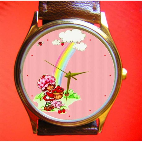 Vintage Strawberry Shortcake Collectible Pink Art Girls' Wrist Watch