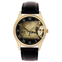 John Lennon Imagine Vintage Sepia Parchment Art Collectible 40 mm Wrist Watch