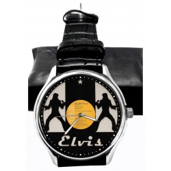 Classic Elvis Presley Greatest Hits Vinyl LP Art Pop Art Collectible 40 mm Brass Wrist Watch