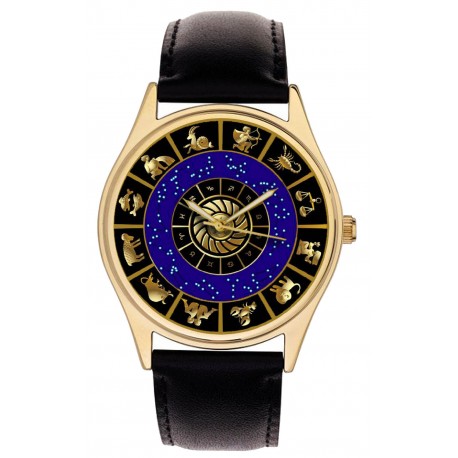 Astrology Art, Zodiac Circle, Sun Signs, Gorgeous Midnight Blue & Gold Unisex Wrist Watch