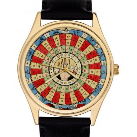 Beautiful Retro Art Fortune Teller Wheel Astrology Divining Art Collectible Wrist Watch