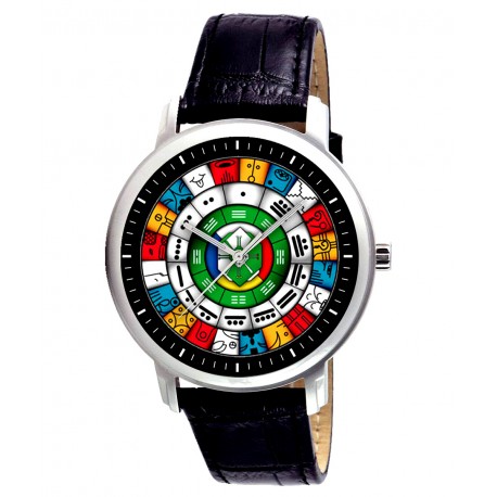 Classic Ancient Mayan Astrology Art, Zodiac Circle, Sun Signs, Unisex Wrist Watch