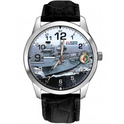 HMS Queen Elizabeth Royal Navy Aircraft Carrier Naval Art Collectible Wrist Watch